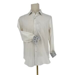 Robert Graham Button Front Shirt Long Sleeve Woven *AS IS* KEATON STAINED M